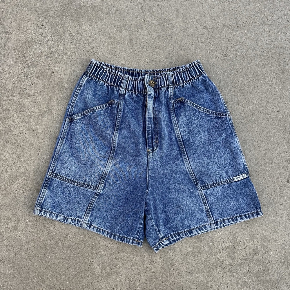 Vintage Cherokee Mom Jean Shorts High Waist Sz 10 Elastic Waist Style FH4010 USA
